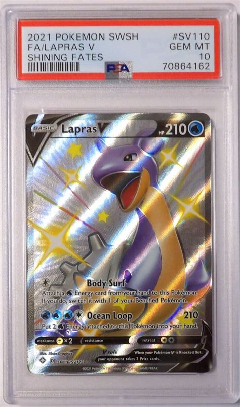 Mavin Lapras V 2021 Pokemon Shining Fates Sv110 Psa 10