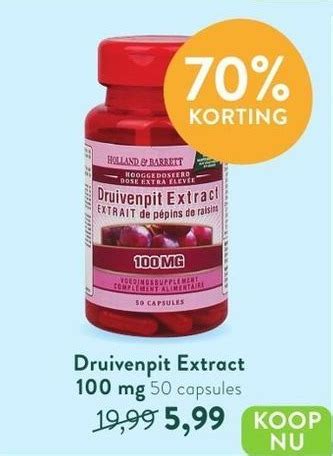 Druivenpit Extract Mg Capsules Aanbieding Bij Holland Barrett