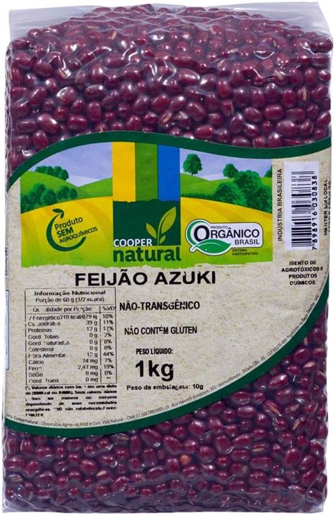 Feijão Azuki Orgânico Coopernatural 1kg Amazon br