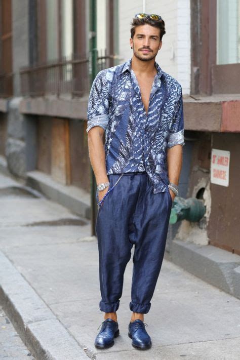 Mariano Di Vaio In Denim Harem Pants Also Lovin The Shirt And Beaded