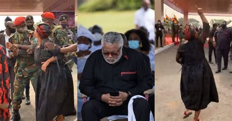 Former president Jerry Rawlings' daughter causes scene at his funeral ...