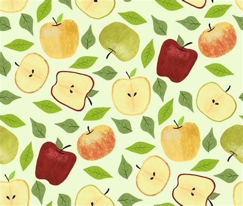 Premium Vector Apples Seamless Pattern