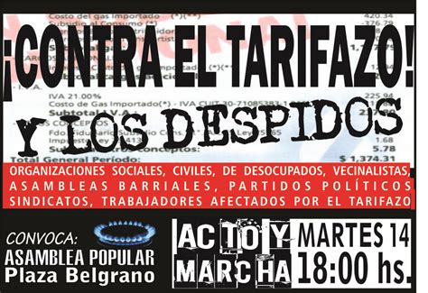 Contra El Tarifazo Y Los Despidos Me Despido De Ti Organizaci N