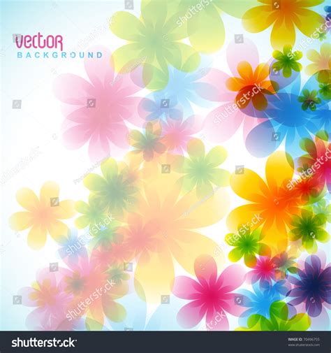 Stylish Colorful Flower Vector Background - 70496755 : Shutterstock