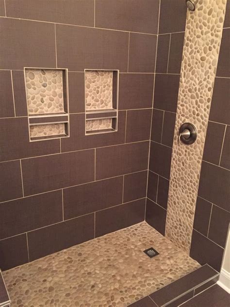 Java Tan Pebble Tile Bathroom Remodel Shower Shower Remodel