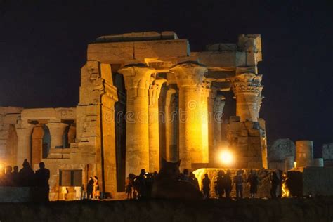 Kom Ombo Temple at Night in Egypt Stock Photo - Image of ancient ...