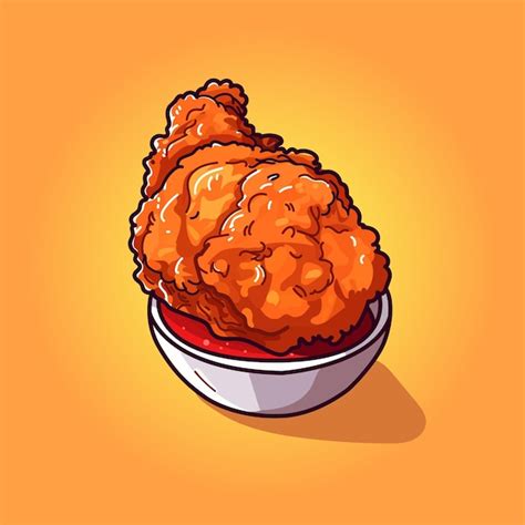 Premium Vector Fried Chicken Thigh Vector Illustration