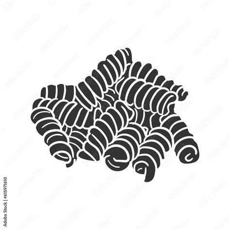 Fusilli Pasta Icon Silhouette Illustration Italian Food Vector Graphic