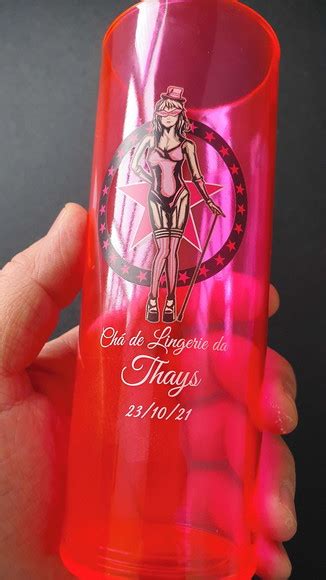 15 Copos Long Drink Rosa Neon Personalizado Chá de Lingerie