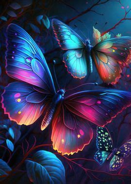 'Vibrant Butterfly Wall Art' Poster, picture, metal print, paint by Ali ...