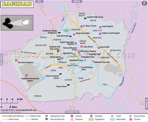 Baghdad City Map | Explore Shopping Centers, Hotels, and Tourist ...