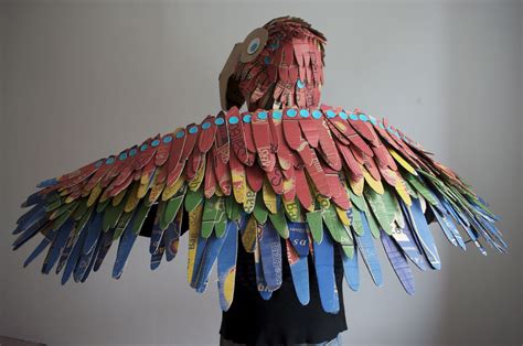 How To Make Wearable Bird Wings Makedo Wings Costume Diy Colorful