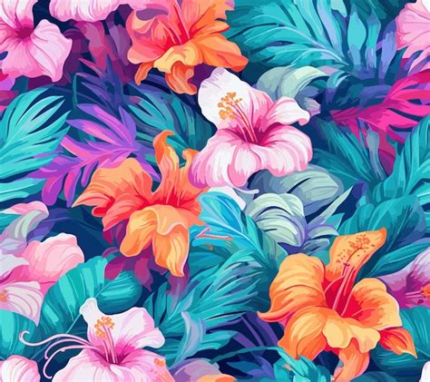 Coloridas Flores Dibujadas A Mano Con Un Patrón Sin Costuras De Fondo Floral Vector Premium