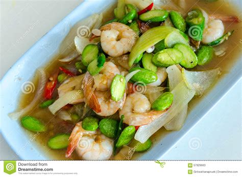 Stir Fried Stinky Beans With Shrimps Stock Image Image Of Asia Bean