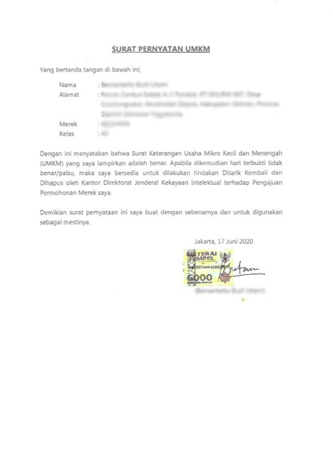 Contoh Surat Pernyataan Ke Pajak Umkm Imagesee