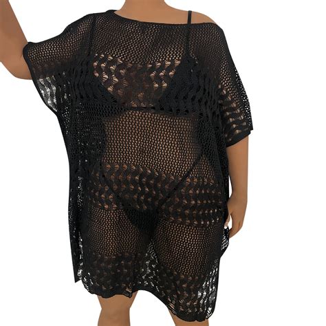 Xuapaodt Inc Women S Swimsuit Tunicsummer Large Womens Fashion Hollow Sexy Beach Bikini Blouse