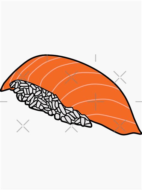 Salmon Nigiri Sticker For Sale By Daisy Sock Redbubble