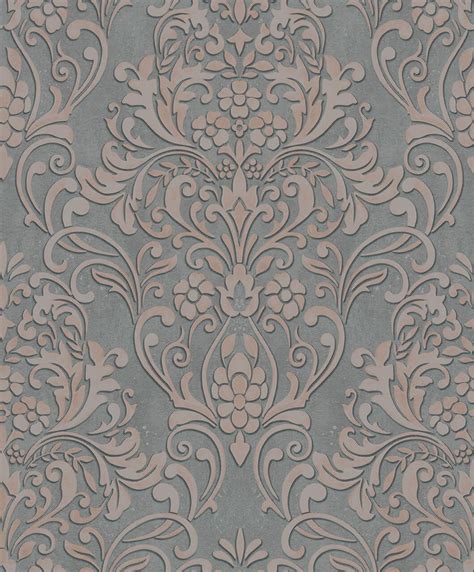 Tapete Vlies Barock Metallic Grau Alt Rosa City Glam Qm