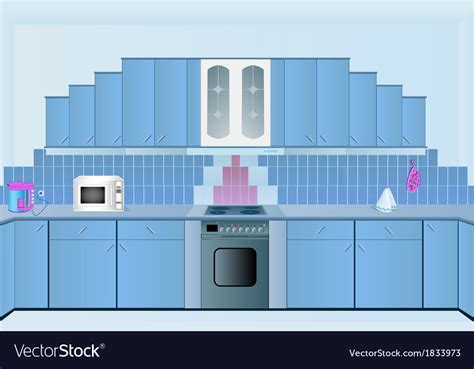 Interior Kitchens Royalty Free Vector Image Vectorstock