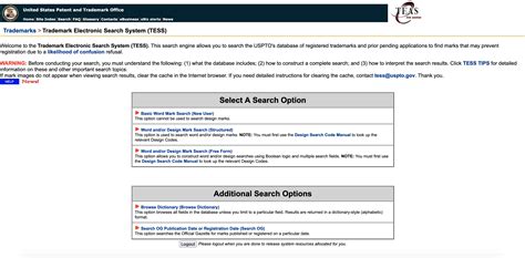 What is a TESS Trademark Clearance Search?