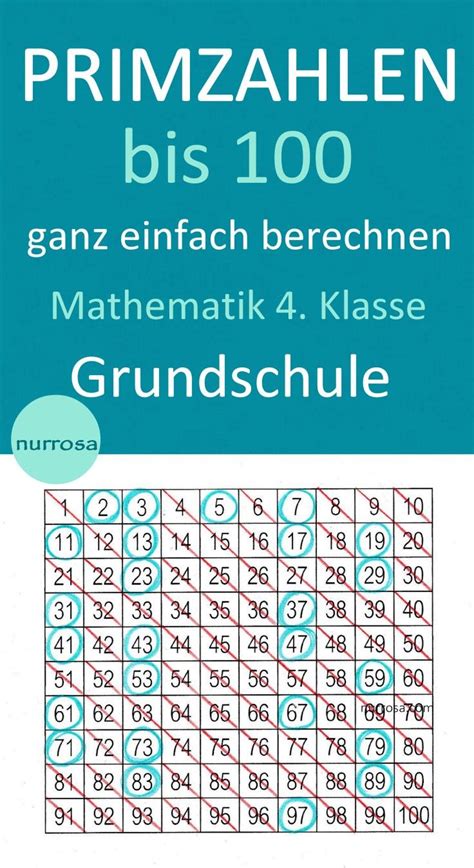 Primzahlen Bis 100 Ganz Einfach Berechnen Homeschooling Nurrosa Nachhilfe Mathe Lernen