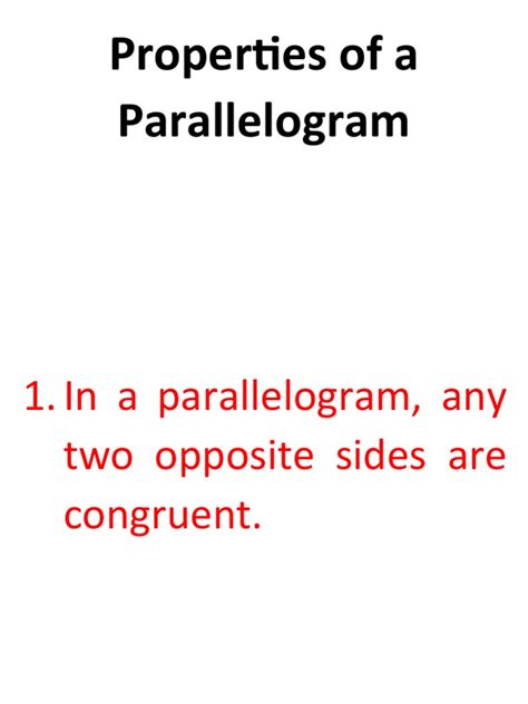 Properties of A Parallelogram | PDF