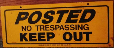 Vintage Aluminum Posted No Trespassing Sign 1950s