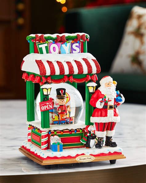 Christopher Radko Holiday Santa Toy Shop With Snow Globe In