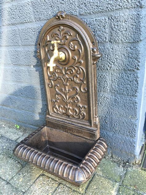 Wall Fountain Sink Cast Iron Brown HANDGEMAAKT EU In 2024 Wall