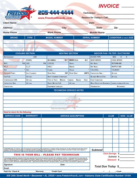 HVAC Invoice Template — db-excel.com