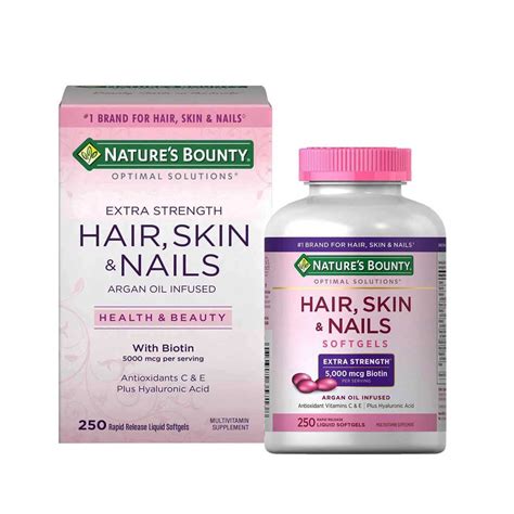 Nature S Bounty Hair Skin And Nails 5000 Mcg Extra Strength 250 Gummies