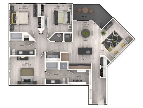 Studio, 1-3 BR RiNo Apartments | Floor Plans | AMLI RiNo