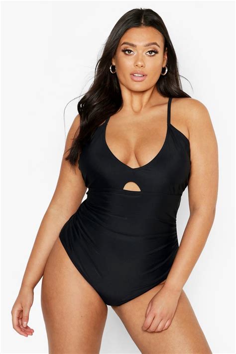 Plus Ruched Control Swimsuit Boohoo Uk