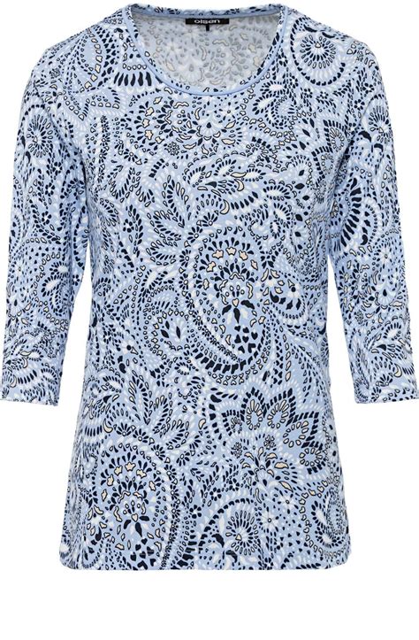 Olsen Blue Breeze Patterned 34 Sleeve Top T Shirts And Tops From Shirt