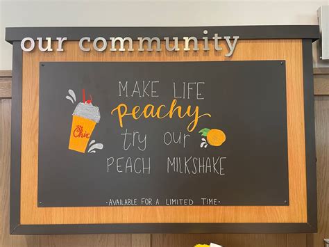 Peach Milkshake Community Boards 20th Birthday Coffee Signs Chalk Board Board Ideas