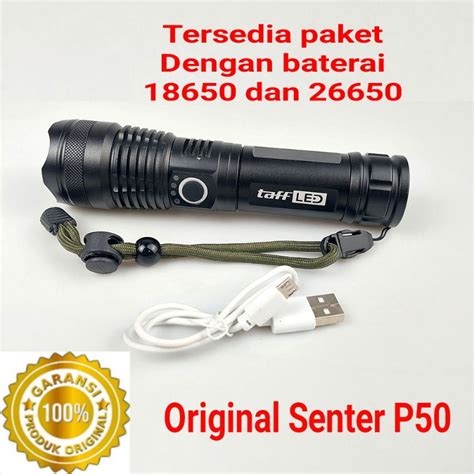 Jual Senter Led Cas Charger Super Terang Jarak Jauh P Original Paket