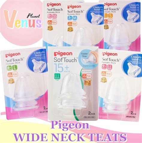 ORIGINAL PIGEON SOFTOUCH PERISTALTIC PLUS WIDE NECK NIPPLE TEATS PUTING