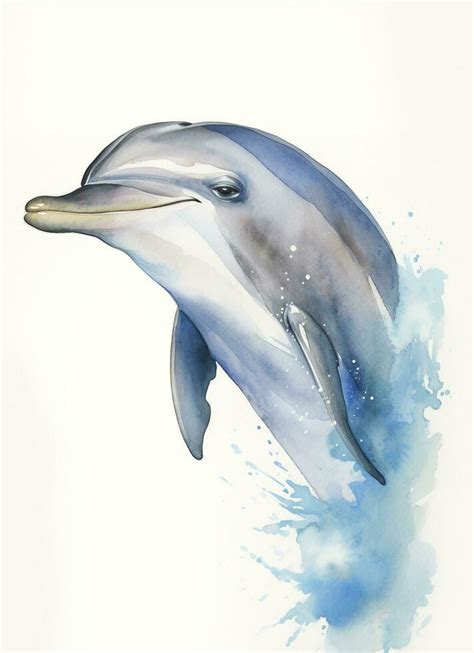 Cute jumping baby dolphin watercolor illustration, generate ai 24388117 Stock Photo at Vecteezy