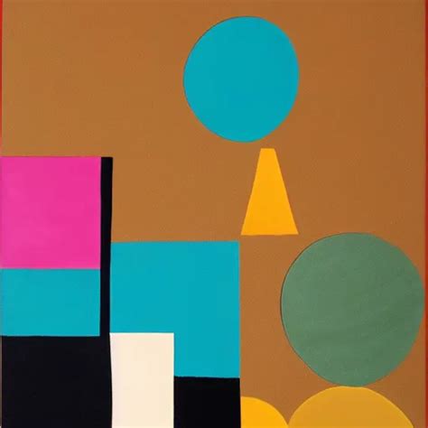 A Abstract Painting In The Style Of Sophie Taeuber Arp Stable