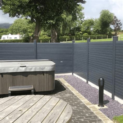 Grey Plastic Panel And Gravel Board UPVC Fencing Essentials