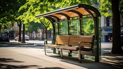 Transportation bus bench stock illustration. Illustration of shelter ...