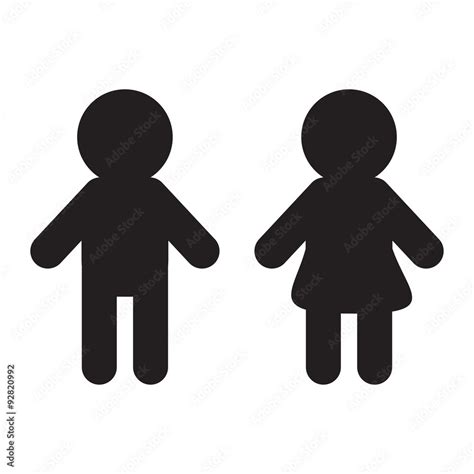 Man And Woman Icon Restroom Symbol Isolated White Background Flat