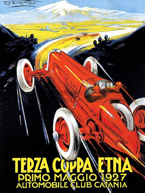 AUTOMOBILE CLUB CATANIA ITALY 1927 Alte Werbung Oldtimer Autorennen