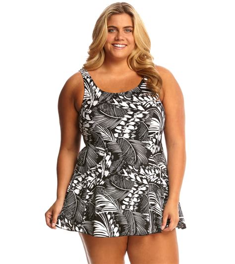 T.H.E Plus Size Mastectomy Tradewinds Princess Swim Dress at SwimOutlet ...