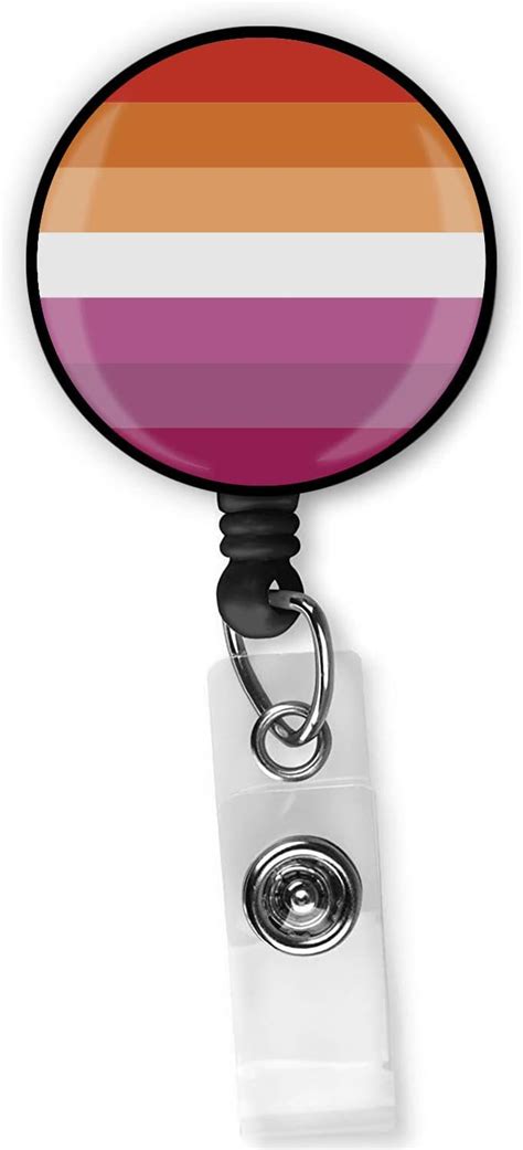 Amazon New Lesbian Pride Flag Retractable Badge Reel Clip Lgbtq Supports Holder Id For