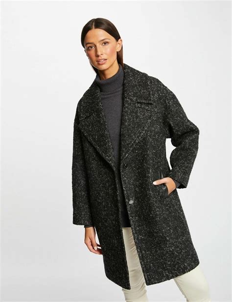 Manteau Long Oversize Gwin Morgan Gris Anthracite Manteau Femme