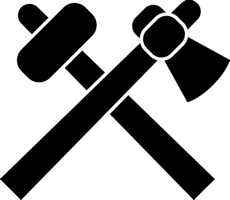 Icon Or Symbol Of Axe And Hammer In Flat Style 24278715 Vector Art At