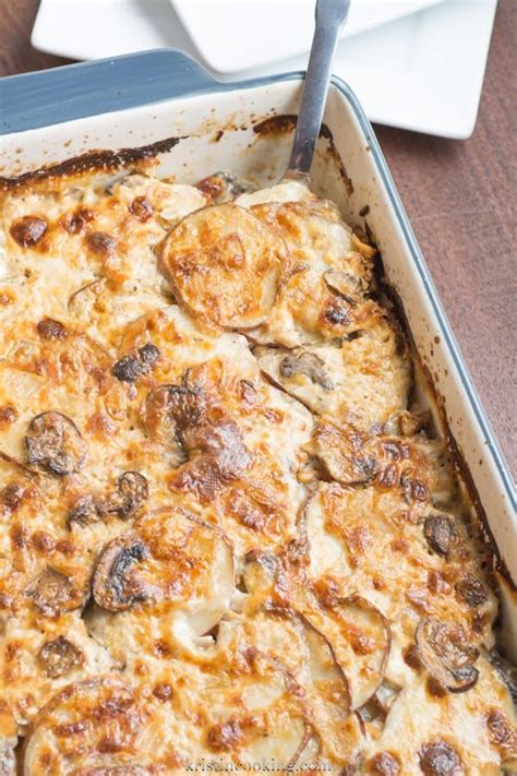 Mushroom Potato Au Gratin Swing Shift Mom Recipe Cooking Recipes Potato Mushroom Recipe