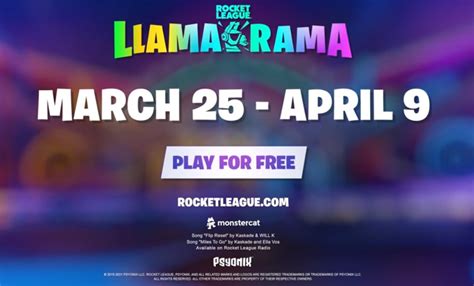 Rocket League Llama Rama Rewards Schedule More Ginx Tv