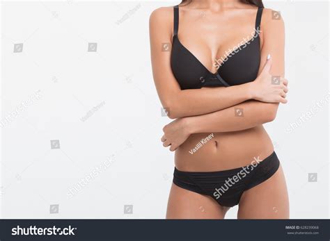 Sexy Woman Black Lingerie On White Stock Photo 628239068 Shutterstock